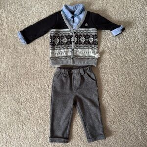 Toddler boy formal/special event set. Sweater and pants